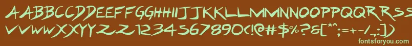Hakturusexpand-fontti – vihreät fontit ruskealla taustalla
