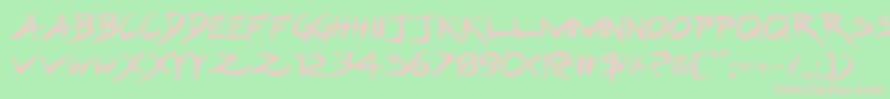 Hakturusexpand Font – Pink Fonts on Green Background