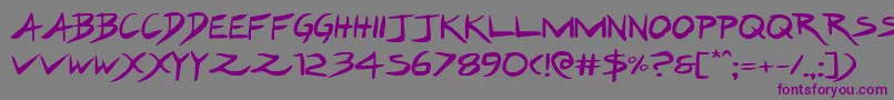Hakturusexpand Font – Purple Fonts on Gray Background