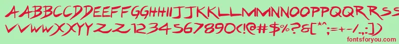 Hakturusexpand Font – Red Fonts on Green Background