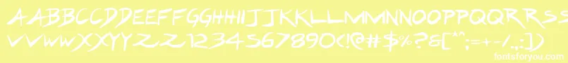 Hakturusexpand Font – White Fonts on Yellow Background