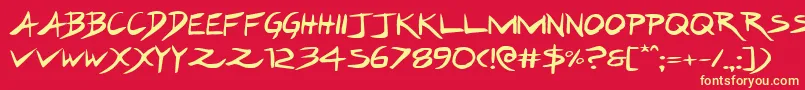 Hakturusexpand Font – Yellow Fonts on Red Background