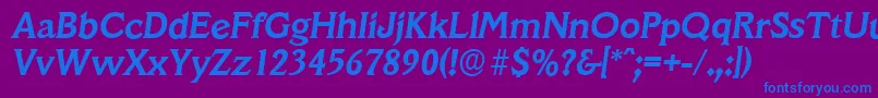 VeracruzserialBolditalic Font – Blue Fonts on Purple Background