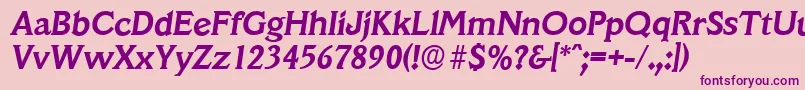 VeracruzserialBolditalic Font – Purple Fonts on Pink Background