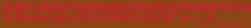 VeracruzserialBolditalic Font – Red Fonts on Brown Background