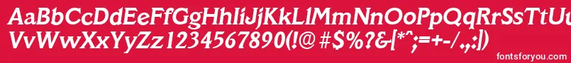 VeracruzserialBolditalic Font – White Fonts on Red Background