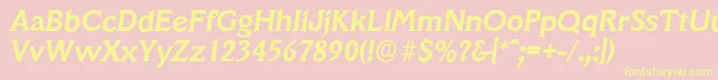 VeracruzserialBolditalic Font – Yellow Fonts on Pink Background