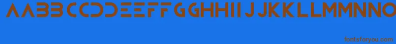 Bioweapon Font – Brown Fonts on Blue Background