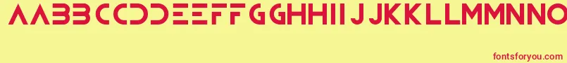 Bioweapon-Schriftart – Rote Schriften auf gelbem Hintergrund