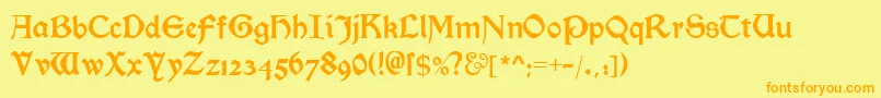 Morrisromanblackalt Font – Orange Fonts on Yellow Background