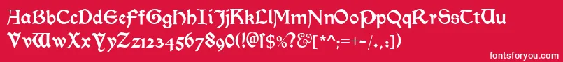 Morrisromanblackalt Font – White Fonts on Red Background