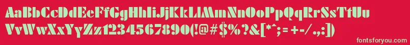 FritterPosterLight Font – Green Fonts on Red Background