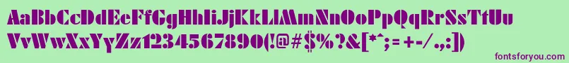 FritterPosterLight Font – Purple Fonts on Green Background