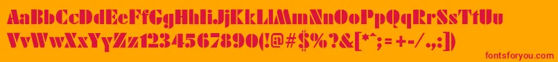 FritterPosterLight Font – Red Fonts on Orange Background