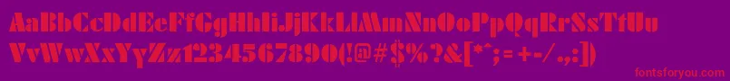 フォントFritterPosterLight – 紫の背景に赤い文字