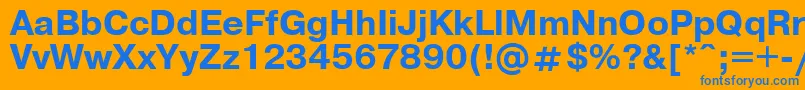 フォントPragm9 – オレンジの背景に青い文字