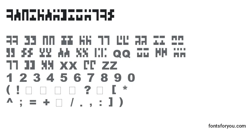Schriftart AncientVirtual – Alphabet, Zahlen, spezielle Symbole