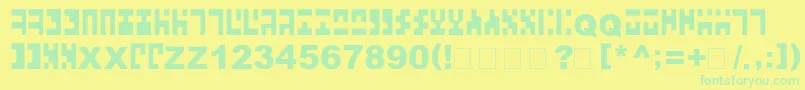 AncientVirtual Font – Green Fonts on Yellow Background