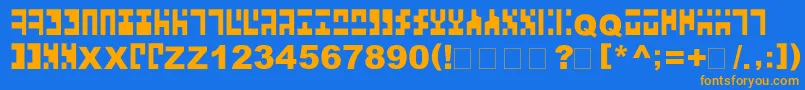 AncientVirtual Font – Orange Fonts on Blue Background