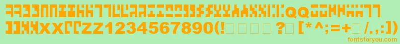 AncientVirtual Font – Orange Fonts on Green Background
