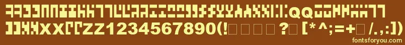 AncientVirtual Font – Yellow Fonts on Brown Background
