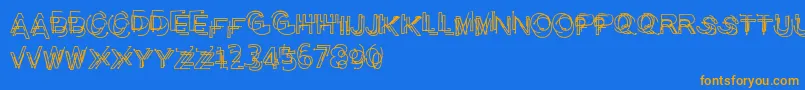 Problematicpiercer Font – Orange Fonts on Blue Background