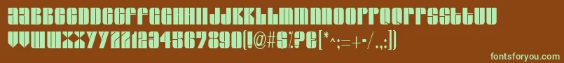 GroverthinRegular-fontti – vihreät fontit ruskealla taustalla
