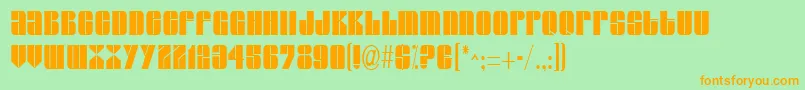 GroverthinRegular-Schriftart – Orangefarbene Schriften auf grünem Hintergrund