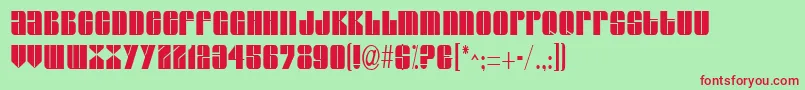 GroverthinRegular Font – Red Fonts on Green Background