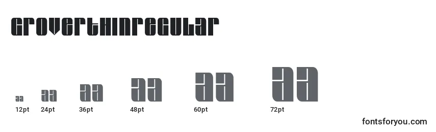 GroverthinRegular Font Sizes