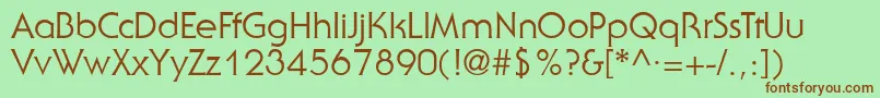 JennydbNormal Font – Brown Fonts on Green Background