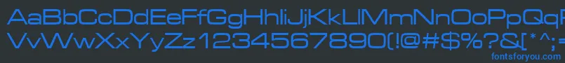 Microgrammadmedext Font – Blue Fonts on Black Background