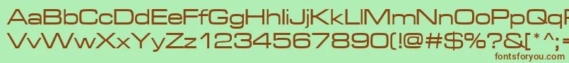 Microgrammadmedext Font – Brown Fonts on Green Background