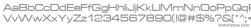 フォントMicrogrammadmedext – 白い背景に灰色の文字