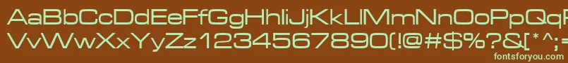 Microgrammadmedext Font – Green Fonts on Brown Background