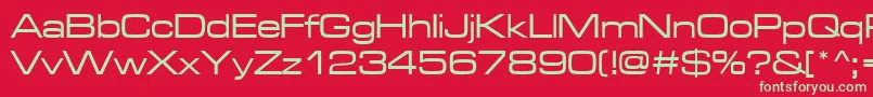 フォントMicrogrammadmedext – 赤い背景に緑の文字