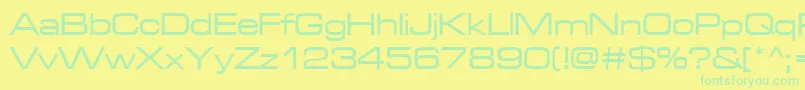 Microgrammadmedext Font – Green Fonts on Yellow Background
