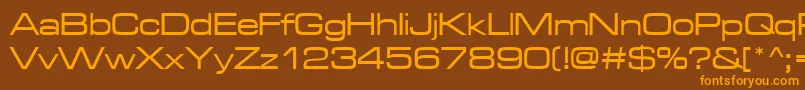 Microgrammadmedext Font – Orange Fonts on Brown Background