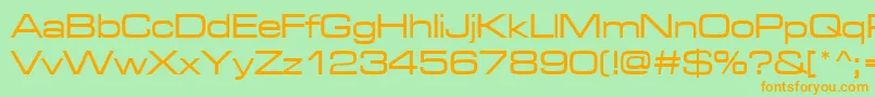 Microgrammadmedext Font – Orange Fonts on Green Background