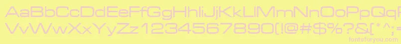 Microgrammadmedext Font – Pink Fonts on Yellow Background