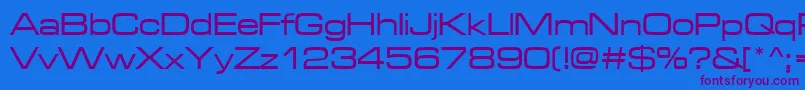 Microgrammadmedext Font – Purple Fonts on Blue Background