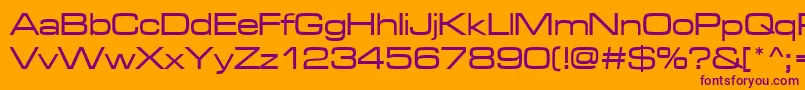 Microgrammadmedext Font – Purple Fonts on Orange Background