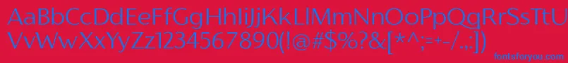 フォントFlorentiaLightTrial – 赤い背景に青い文字