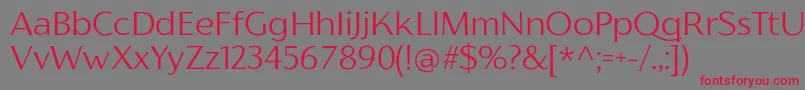 フォントFlorentiaLightTrial – 赤い文字の灰色の背景