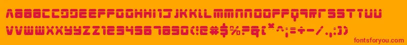 Youngtechslaser-Schriftart – Rote Schriften auf orangefarbenem Hintergrund