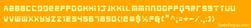 Czcionka Youngtechslaser – żółte czcionki na pomarańczowym tle