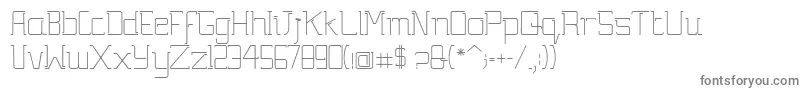 GutsyBold-fontti – harmaat kirjasimet valkoisella taustalla