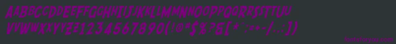 Czcionka SfComicScriptCondensed – fioletowe czcionki na czarnym tle