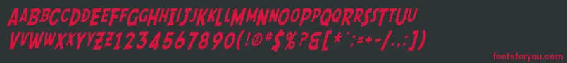 SfComicScriptCondensed Font – Red Fonts on Black Background