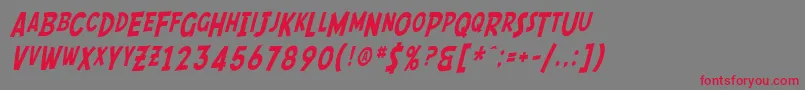 SfComicScriptCondensed Font – Red Fonts on Gray Background